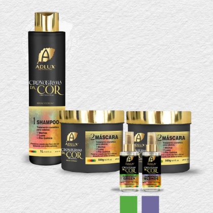 Kit Cronograma da Cor Profissional- 2 Passos (GREEN- BLONDE)