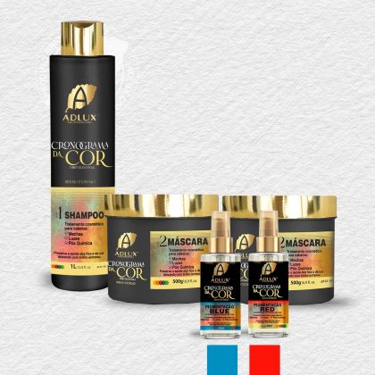 Kit Cronograma da Cor Profissional- 2 Passos (BLUE - RED)