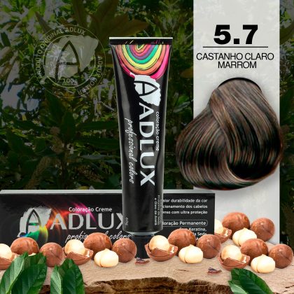 Coloração Creme Adlux 5.7 Castanho Claro Marrom - 60g